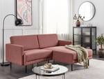 Ecksofa BREDA Schwarz - Braun - Pink - 192 x 85 x 155 cm - Armlehne davorstehend rechts - Ecke davorstehend links