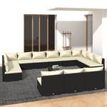 Garten-Lounge-Set (13-teilig) 3013634-4 Schwarz - Weiß - Metall - Polyrattan - 70 x 70 x 70 cm