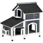 Katzenhaus D30-670V00GY Grau - Massivholz - 65 x 86 x 96 cm