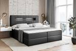 Boxspringbett - ORGOL Hochglanz Schwarz - Breite: 160 cm - H3