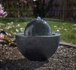 Led Gartenbrunnen FoBall Grau - Kunststoff - 48 x 43 x 48 cm