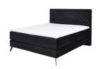 Lit boxspring SINDAR avec topper confort Noir - Largeur : 182 cm - Noir