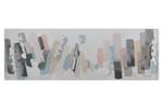 Tableau peint à la main L'Individualisme Beige - Gris - Bois massif - Textile - 150 x 50 x 4 cm