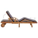 Chaise longue Gris - Bois massif - Bois/Imitation - 68 x 83 x 200 cm