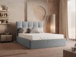 Bett mit Bettkasten MIRDAL Grau - Textil - 200 x 104 x 153 cm
