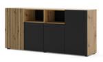 Kommode AURIS 180x42x82 Beige - Schwarz - Holzwerkstoff - Kunststoff - 180 x 82 x 42 cm