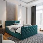 Boxspringbett MANDI Blau - Textil - 140 x 98 x 214 cm