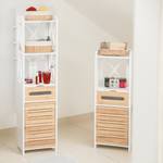 Badezimmerschrank aus MDF & Bambus Braun - Weiß - Bambus - Holzwerkstoff - 31 x 122 x 26 cm