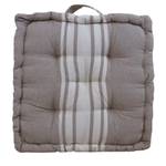 Coussin de sol en coton 40 cm Rayures Gris - Textile - 40 x 9 x 40 cm