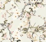 Moderne Blumentapete Floral Beige - Grau - Grün - Pink - Kunststoff - Textil - 53 x 1005 x 1 cm