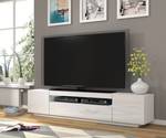 Meuble TV AURA LED 200x37x36-42 Blanc brillant - Blanc