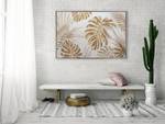 Gerahmtes Acrylbild Unter Palmen Braun - Gold - Massivholz - Textil - 122 x 82 x 4 cm