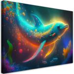 Vlies Leinwandbild Neon-Wal Abstraktion 100 x 70 cm