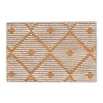 Kokos Fußmatte mit geometrischem Muster Braun - Weiß - Naturfaser - Kunststoff - 60 x 2 x 40 cm