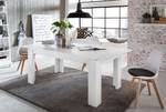 Table à manger Maso Blanc - En partie en bois massif - 200 x 77 x 90 cm