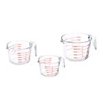 Set aus 3-teiliges Glas Messbecher