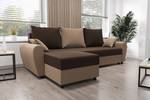 Ecksofa FION-L Beige - Braun - Ecke davorstehend links