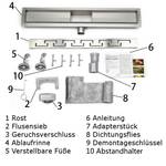 Aica Duschrinne Duschabfluss 80cm Tiefe: 80 cm