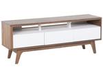 Meuble TV SYRACUSE Marron - Blanc - Bois manufacturé - 140 x 53 x 39 cm