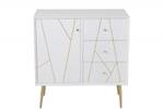 Commode design PIKA couleur blanc Blanc - Bois massif - 80 x 84 x 40 cm