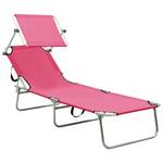 Chaise longue Rose foncé - Métal - 58 x 27 x 187 cm