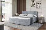 Boxspringbett IDRIKO Hellgrau - Breite: 200 cm - H3