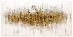 Tableau peint à la main Glittering Crowd Marron - Bois massif - Textile - 120 x 60 x 4 cm
