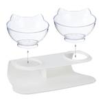 Support surélevé double gamelle 500 ml Blanc - Matière plastique - 28 x 16 x 14 cm