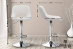 Barhocker Camden 2er Set Creme - Silber