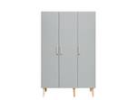 armoire 3-portes Emma Blanc - Bois massif - 120 x 189 x 50 cm