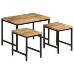 Beistelltische 3er Set D689 Braun - Massivholz - 35 x 35 x 50 cm