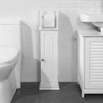Support Papier Toilette BZR53-W Blanc - Bois manufacturé - 20 x 79 x 18 cm