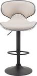 Tabouret de bar Las Vegas V2 Lot de 2 Blanc crème - Noir