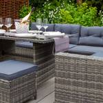 Rattan 9-Sitzer Eckgarnitur Grau - Rattan - 240 x 70 x 180 cm