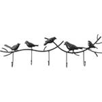 Portemanteau mural Birds Gossip Noir - Métal - 71 x 21 x 5 cm