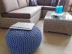 Bodenkissen ø 55 cm Pouf Sitzkissen Blau