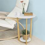 Table Basse Table d'appoint FBT52-WN Blanc - En partie en bois massif - 45 x 60 x 25 cm