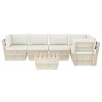 Garten-Lounge-Set (6-teilig) 3016490-14 Creme - Cremeweiß - Weiß