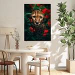 Leinwandbild Cheetah Flowers 80 x 120 cm