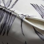 Kissenbezug grau-weiß Palmen Schwarz - Silber - Textil - 45 x 45 x 45 cm