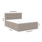 Boxspringbett Doppelbett Tissa Topper Braun - Breite: 160 cm