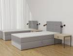 Einzelbett Boxspringbett Breno Mini Grau - Breite: 90 cm - Bettkasten links