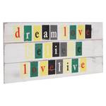 Planche murale Love-Life shabby Blanc - Bois/Imitation - En partie en bois massif - 60 x 30 x 8 cm