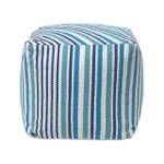 Designer Hocker Pouf Selam aqua weiß 40 x 40 x 40 cm