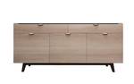 Buffet Bridge Marron - Bois massif - Bois/Imitation - 185 x 90 x 48 cm