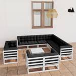 Garten-Lounge-Set (12-teilig) 3009711-2 Anthrazit - Weiß