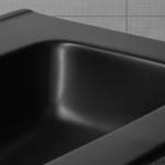 Vasque 71x18x47cm noir Noir - Céramique - Métal - 47 x 18 x 71 cm