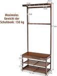 3 Ebenen Garderobenständer Sitzbank Braun - Bambus - 33 x 175 x 71 cm