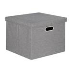 4 x Aufbewahrungsbox grau Grau - Metall - Papier - Textil - 43 x 34 x 43 cm