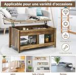 Table Basse Relevable HW67317 Marron - Bois manufacturé - 48 x 50 x 109 cm